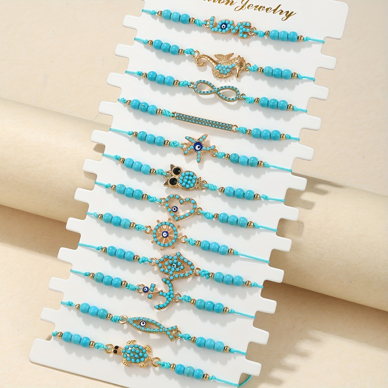 Lapis Lazuli Women's Bracelet Set with Sea Turtle Pendant